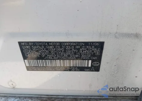 2007 Lexus Ls 460 z USA, uszkodzony, nr VIN JTHBL46F775016565